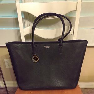 Henri Bendel, Large Tote Bag, Black, Saffiano Leather